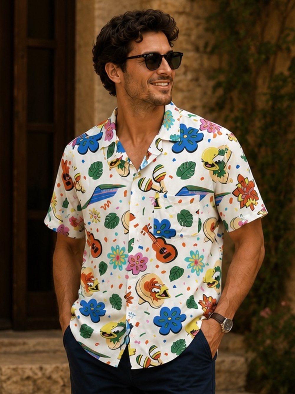 Disney EPCOT Mexico Pavilion Button-Up Shirt parks exclusive 
Size Large #129